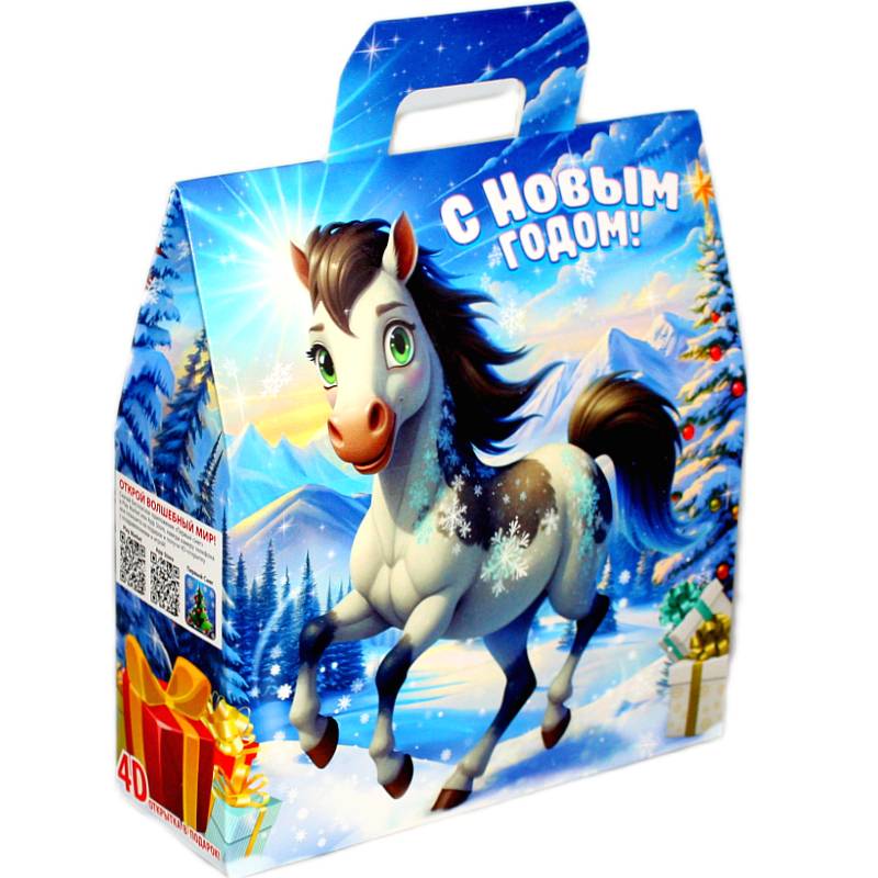 Сладкий подарок на Новый Год в картонной упаковке весом 430 грамм